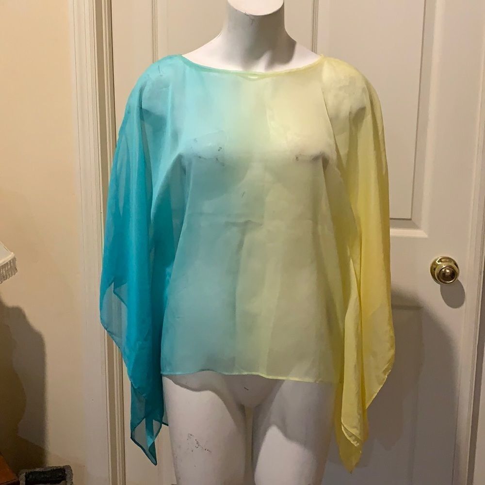 Danny & Nicole sheer cape/cover up. Size 10